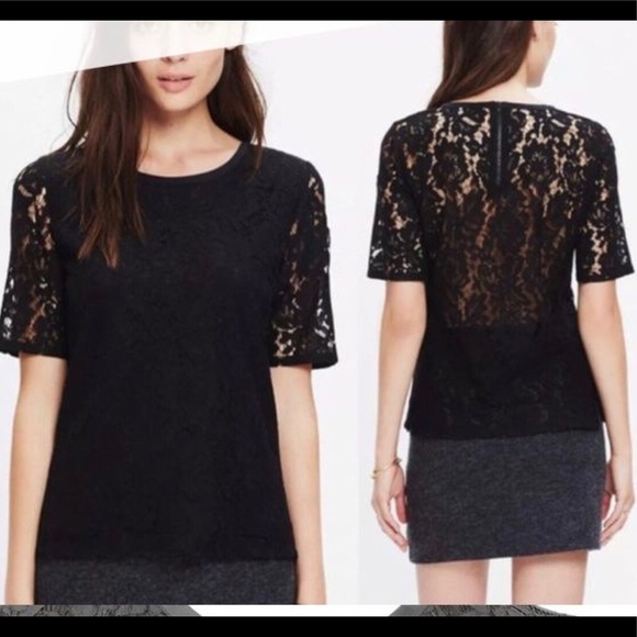 Madewell Lace Refined Tee - Picture 1 of 7